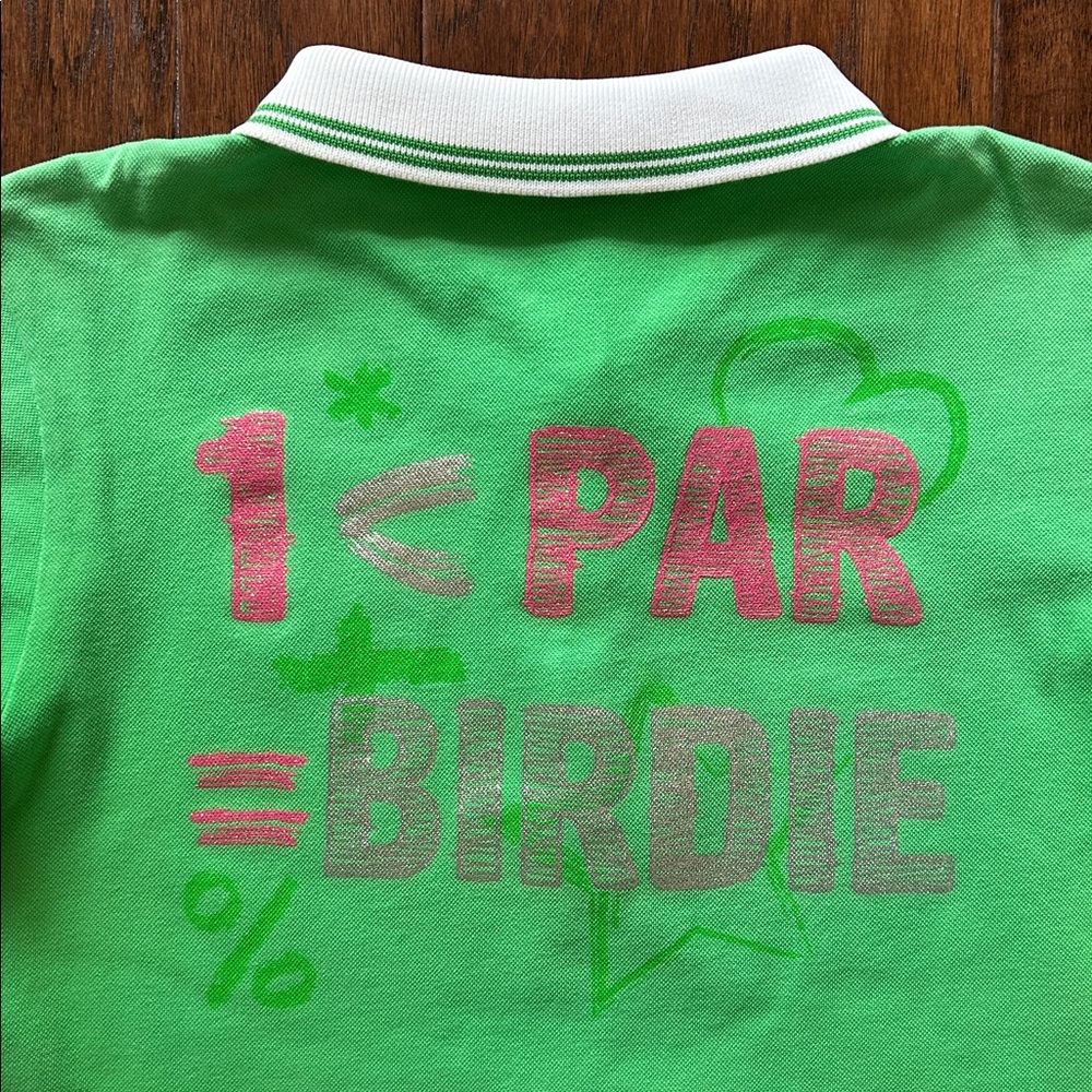 Golf Polo Embellished Back 1<Par = BIRDIE Small